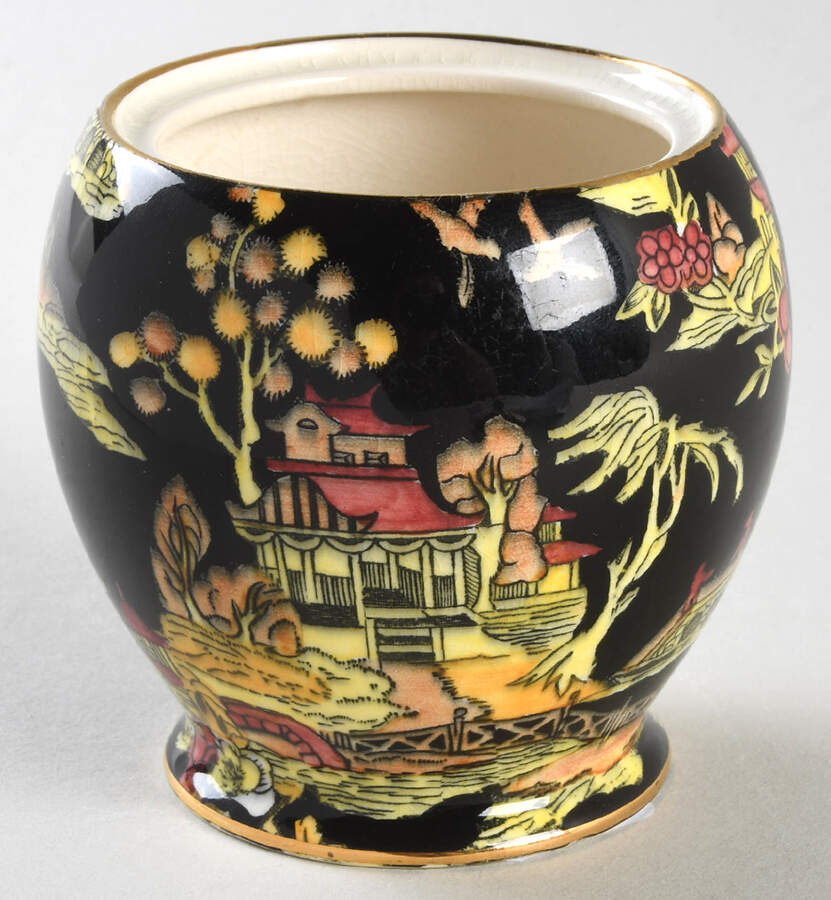 Pekin Black (Gold Trim) Jam/Jelly No Lid by Royal Winton-1