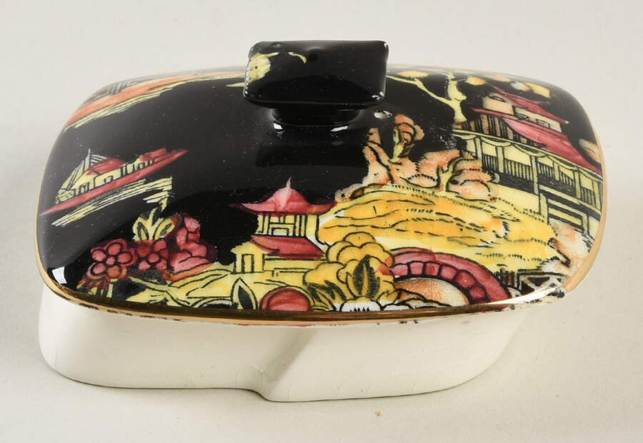 Pekin Black (Gold Trim) Lid for Ascot Teapot by Royal Winton-1