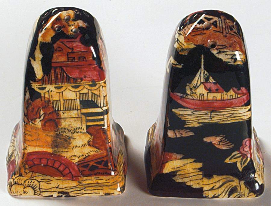 Pekin Black (Gold Trim) Salt & Pepper Set by Royal Winton-1