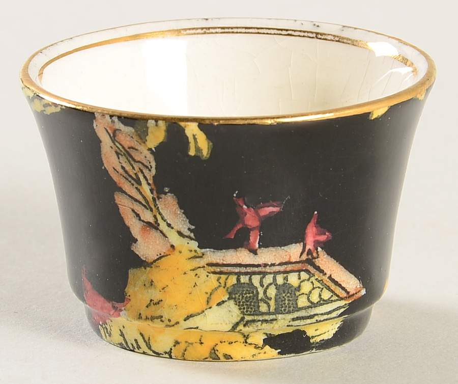 Pekin Black (Gold Trim) Countess Variation Individual Breakfast Set Open Sugar by Royal Winton-1