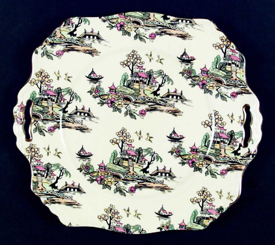Pekin Cream Square Handled Cake Plate by Royal Winton-1