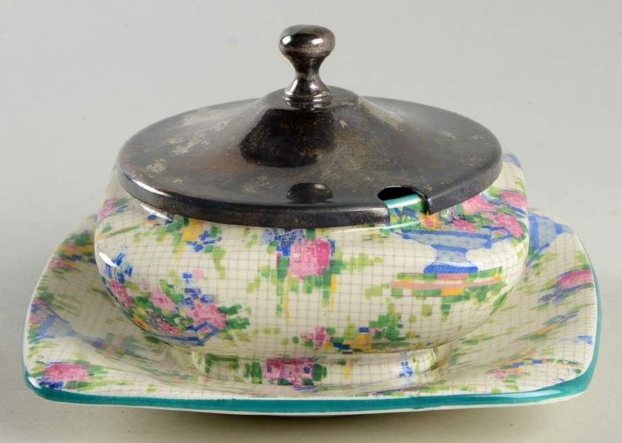 Pelham Jam/Jelly & Lid W/Underplate by Royal Winton-1