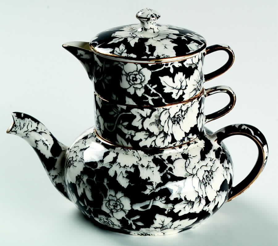 Peony Mini Teapot Stacking Set (Creamer, Sugar) by Royal Winton-1