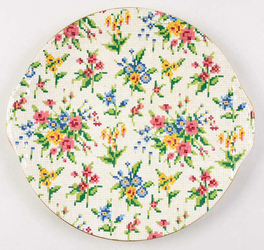 Queen Anne Handled Cake Plate by Royal Winton-1