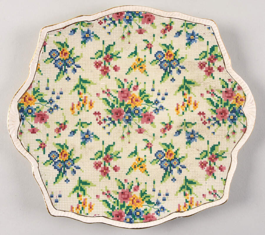 Queen Anne Handled Cake Plate by Royal Winton-1