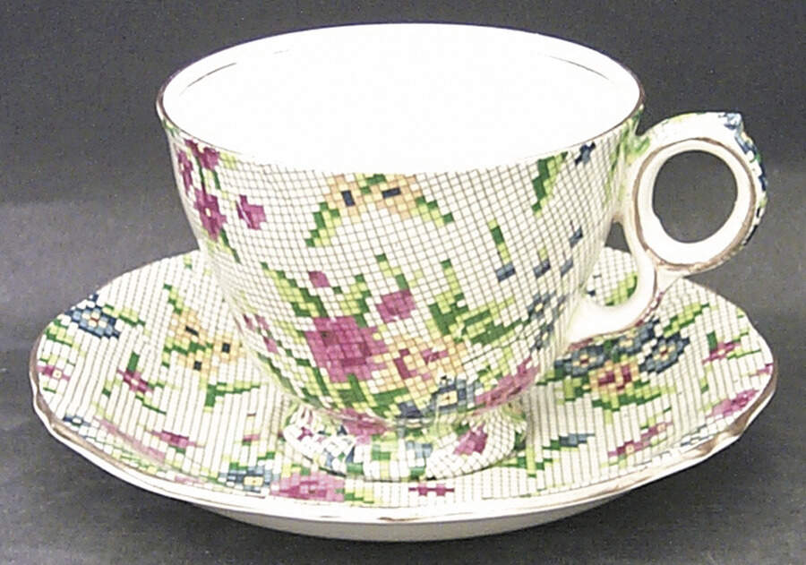 Queen Anne Footed Cup & Saucer Set by Royal Winton-1