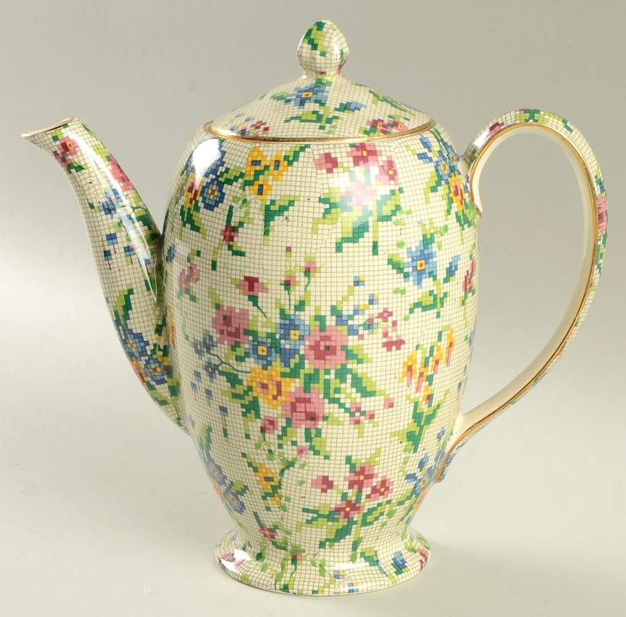 Queen Anne Albans Shape Coffee Pot & Lid by Royal Winton-1