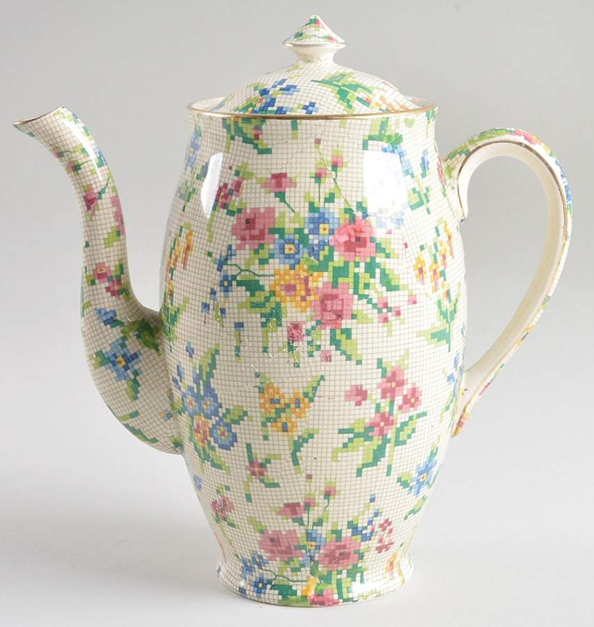 Queen Anne Perth Shape Coffee Pot & Lid by Royal Winton-1