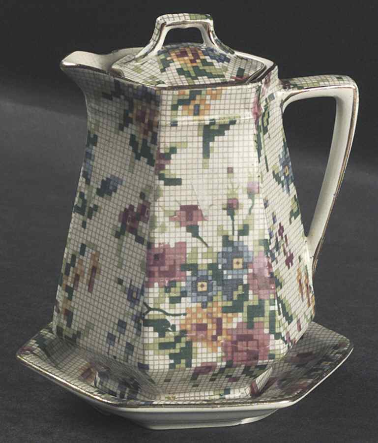 Queen Anne Sextet Syrup with Lid and Underplate by Royal Winton-1