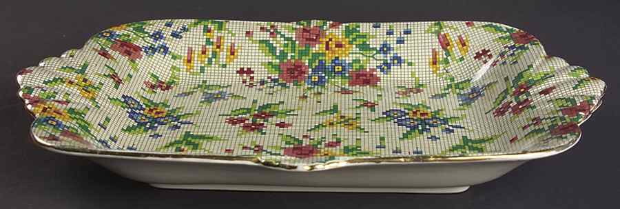 Queen Anne Fan Handle Rectangular Tray by Royal Winton-1