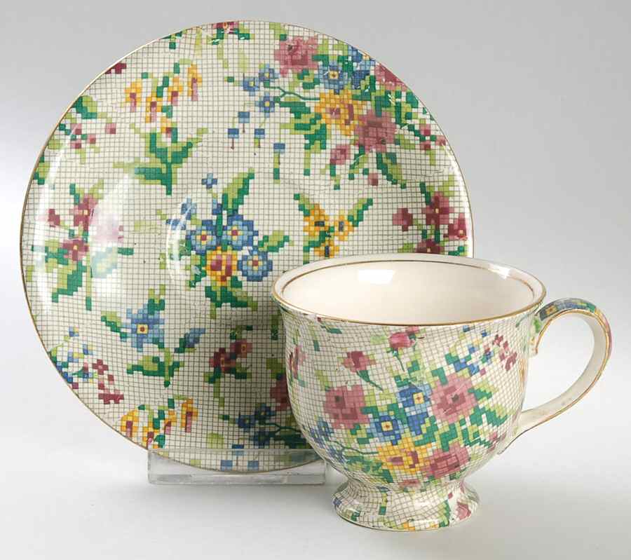 Queen Anne Footed Cup & Saucer Set by Royal Winton-1