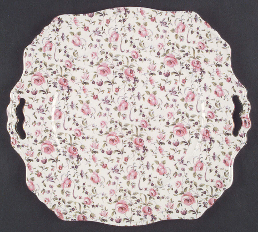 Rose Dubarry Square Handled Cake Plate by Royal Winton-1