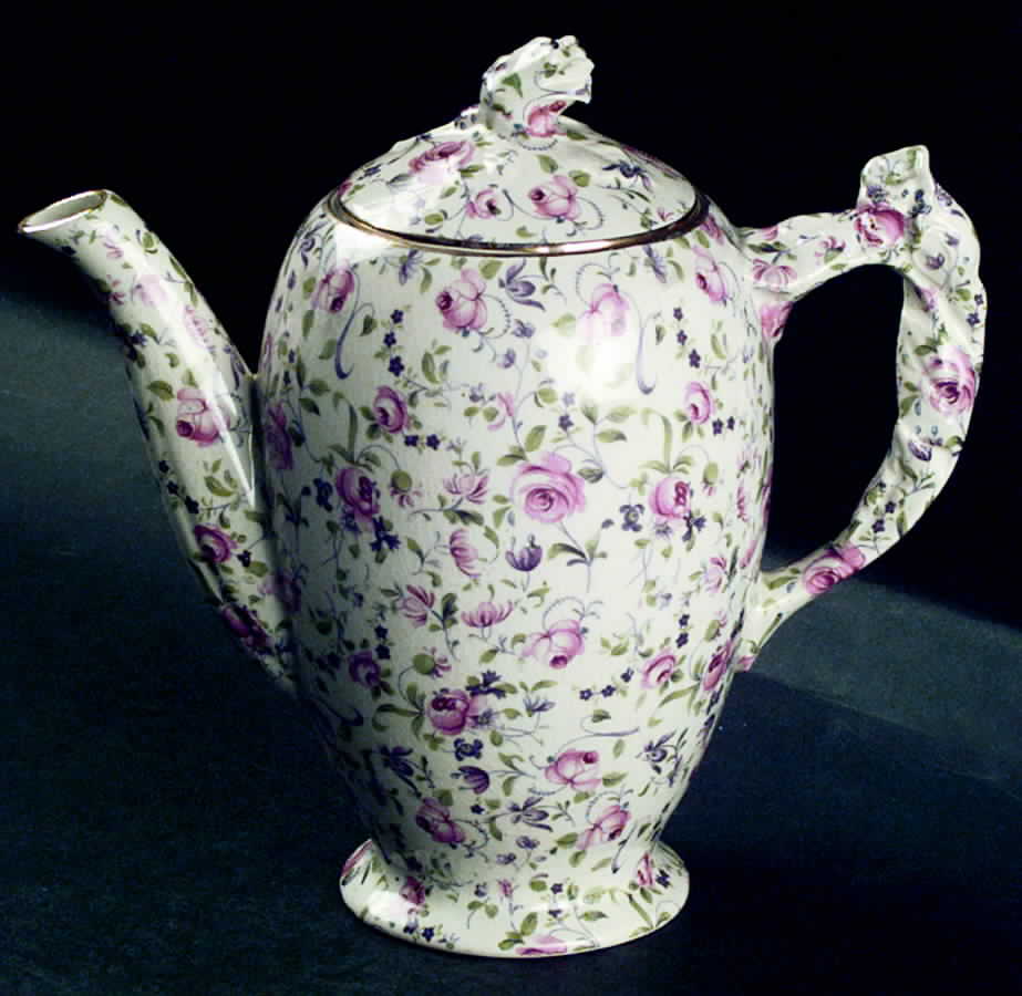 Rose Dubarry Rosebud Shape Coffee Pot & Lid by Royal Winton-1