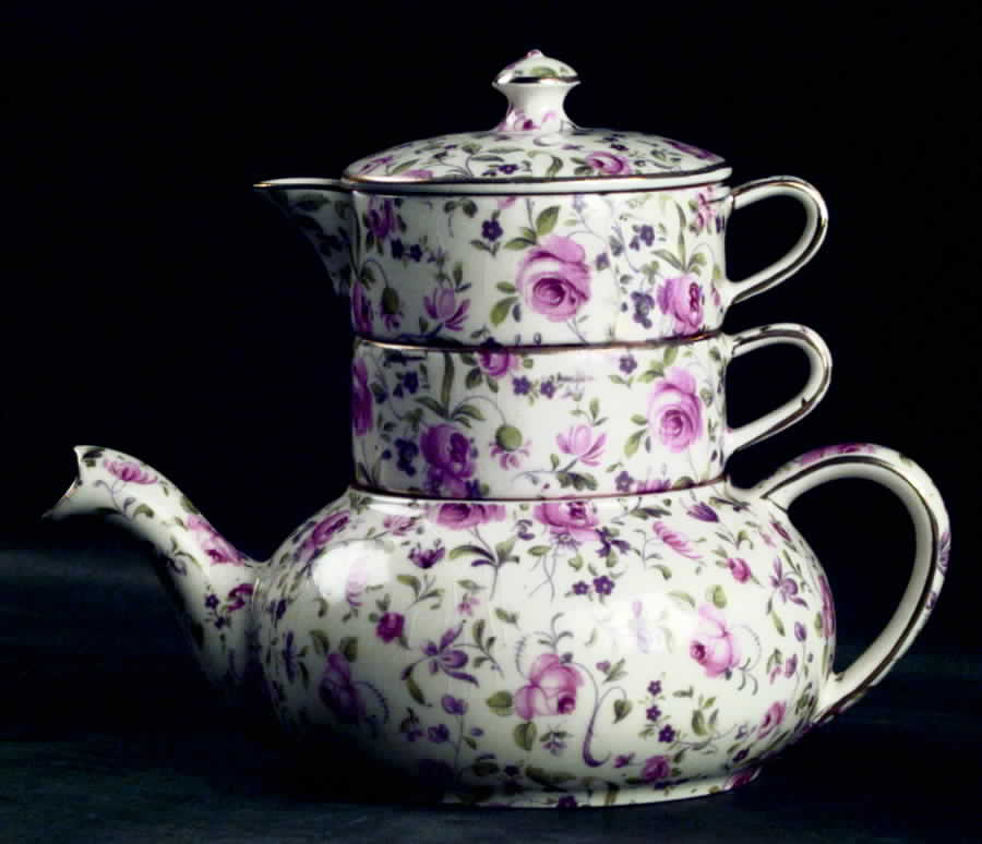 Rose Dubarry Mini Teapot Stacking Set (Creamer, Sugar) by Royal Winton-1