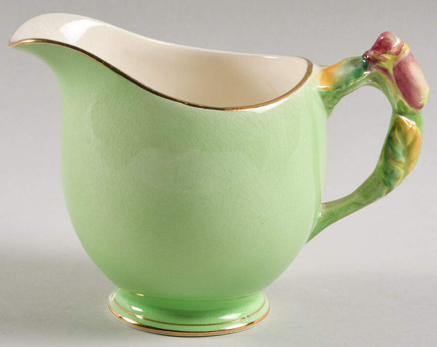 Rosebud Green (Green Background) Creamer by Royal Winton-1