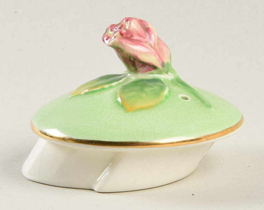 Rosebud Green (Green Background) Lid for Individual Coffee Pot by Royal Winton-1