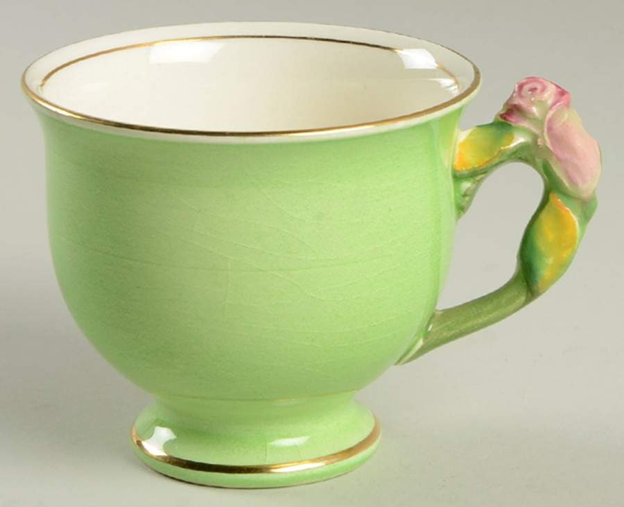 Rosebud Green (Green Background) Footed Cup by Royal Winton-1