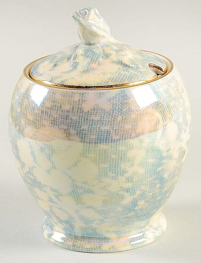 Brocade Green (Iridescent) Jam/Jelly & Lid by Royal Winton-1