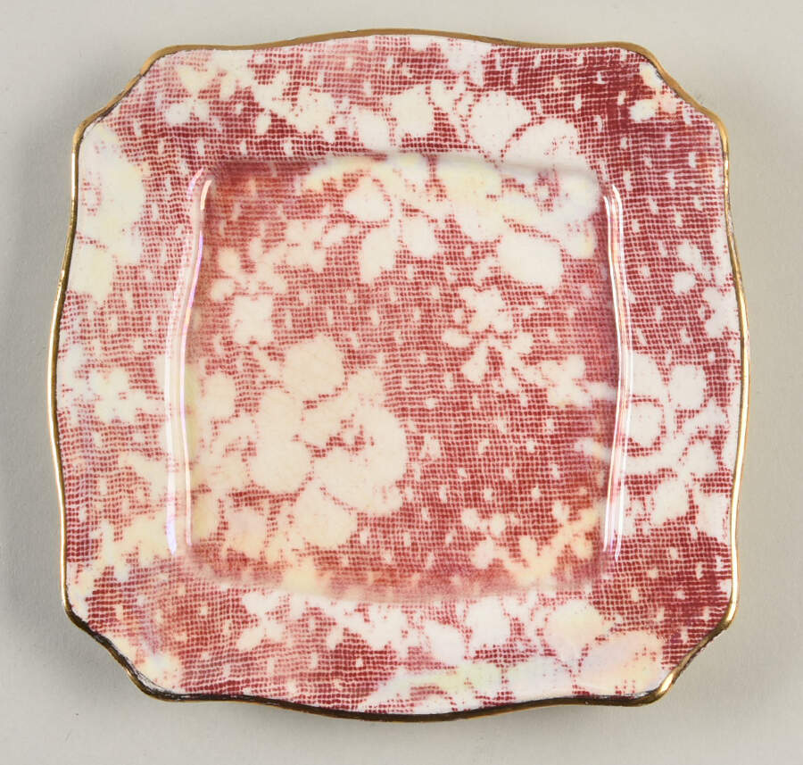 Brocade Cranberry (Iridescent) Square Butter No Lid by Royal Winton-1
