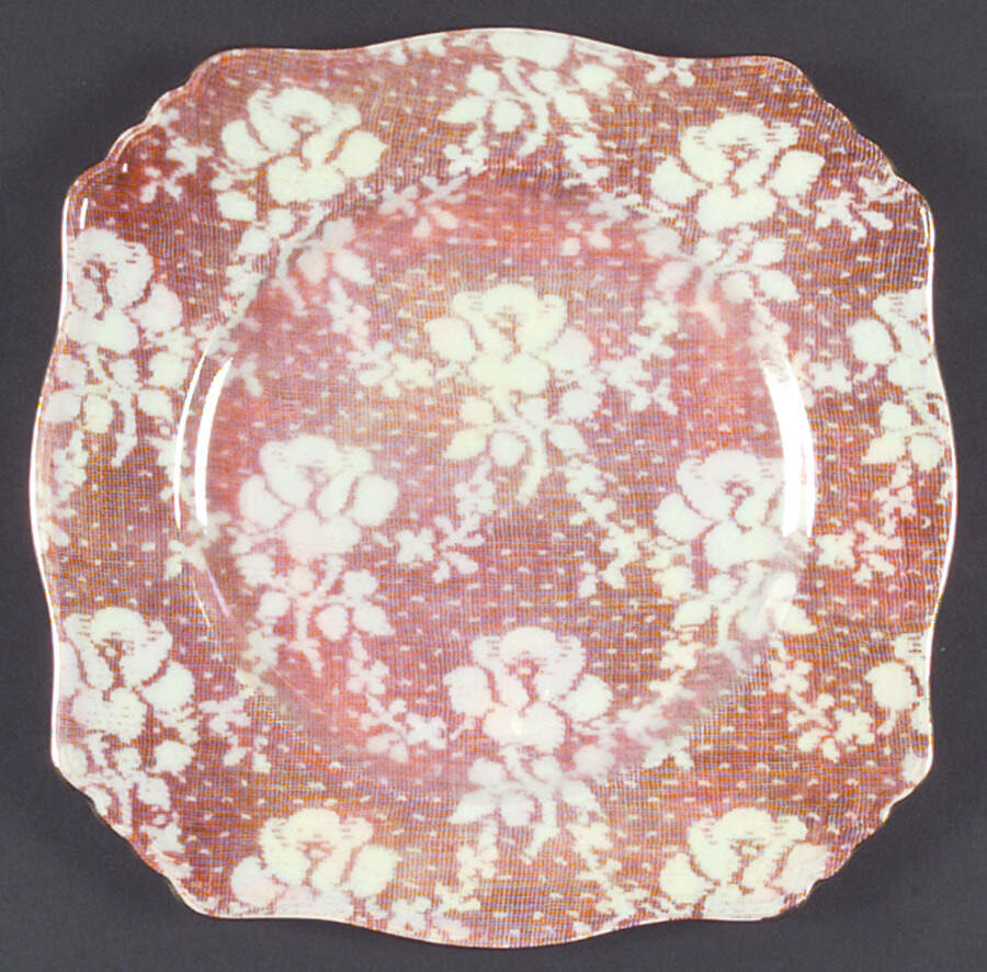 Brocade Cranberry (Iridescent) Square Dinner Plate by Royal Winton-1