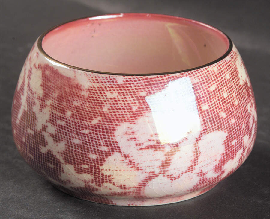 Brocade Cranberry (Iridescent) Countess Shape Open Sugar Bowl by Royal Winton-1