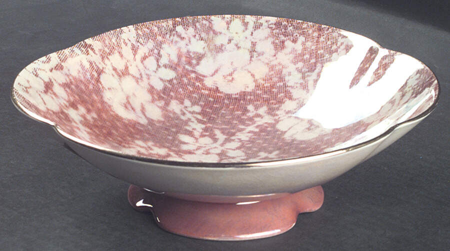 Brocade Cranberry (Iridescent) 10" Large Salad Serving Bowl by Royal Winton-1