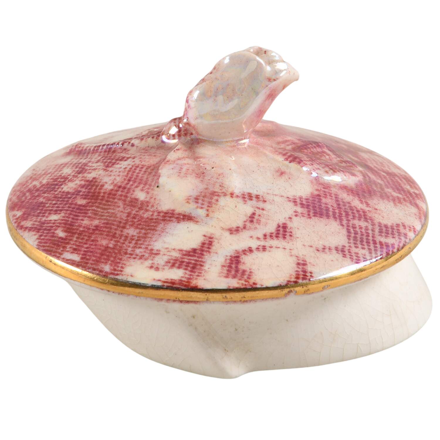 Brocade Cranberry (Iridescent) Lid for Rosebud Teapot by Royal Winton-1