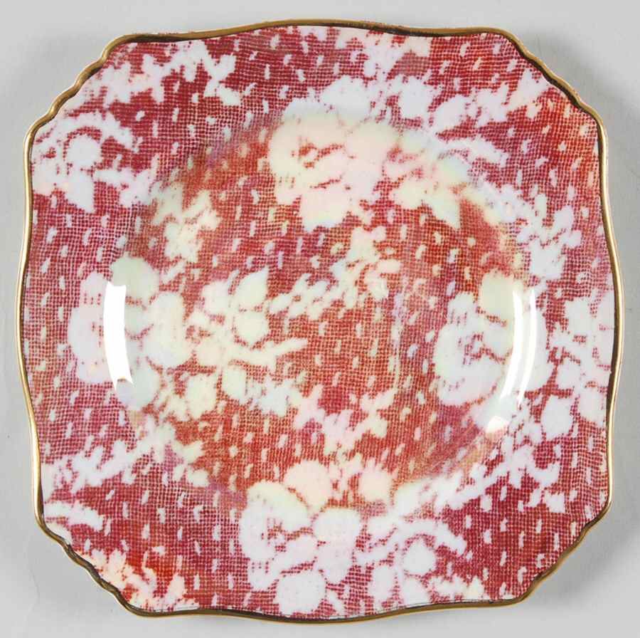 Brocade Cranberry (Iridescent) Square Salad Plate by Royal Winton-1