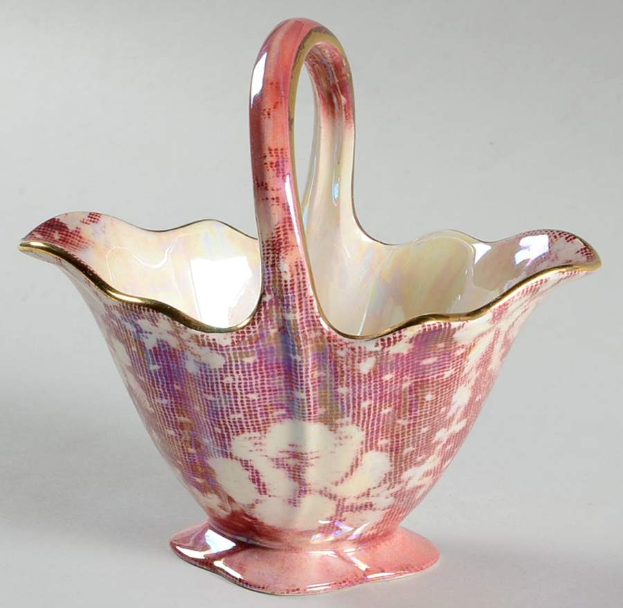 Brocade Cranberry (Iridescent) Rowsley Basket by Royal Winton-1