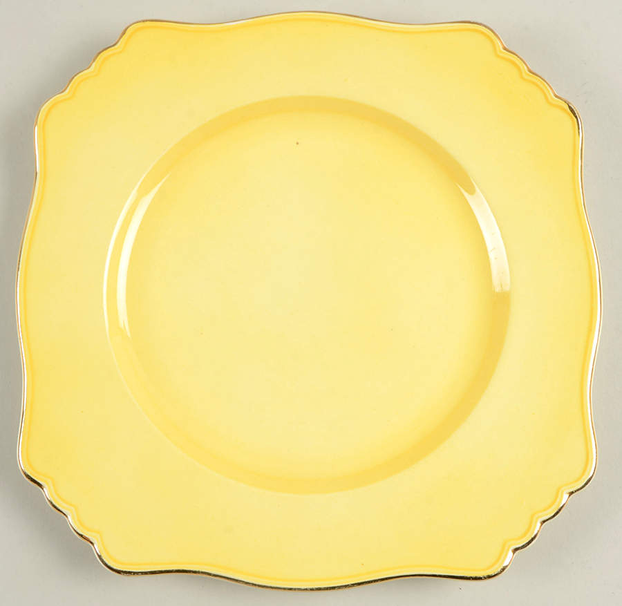 Rosebud Yellow (Yellow Background) Square Luncheon Plate by Royal Winton-1