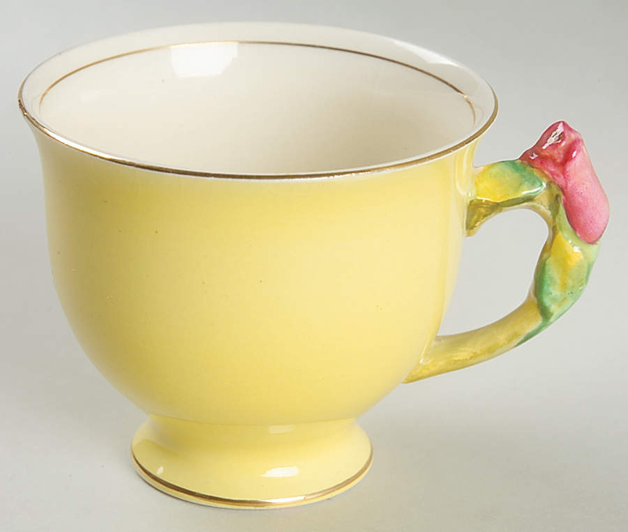 Rosebud Yellow (Yellow Background) Footed Demitasse Cup by Royal Winton-1