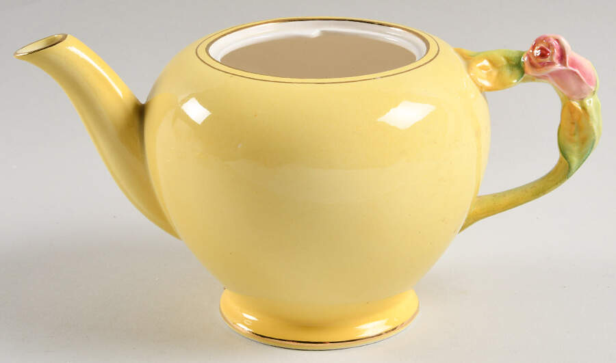 Rosebud Yellow (Yellow Background) Teapot No Lid by Royal Winton-1