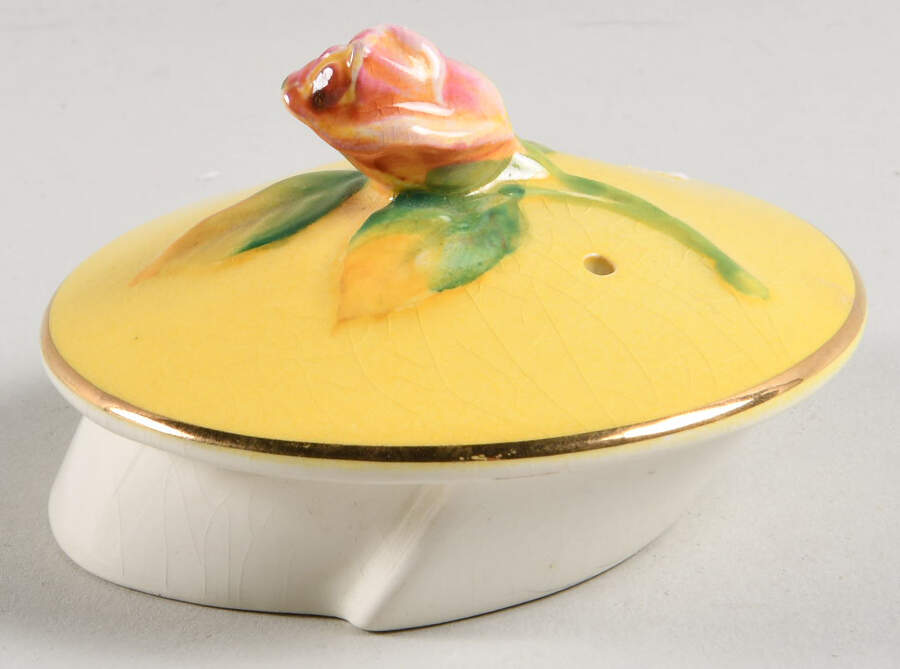 Rosebud Yellow (Yellow Background) Lid for Teapot by Royal Winton-1