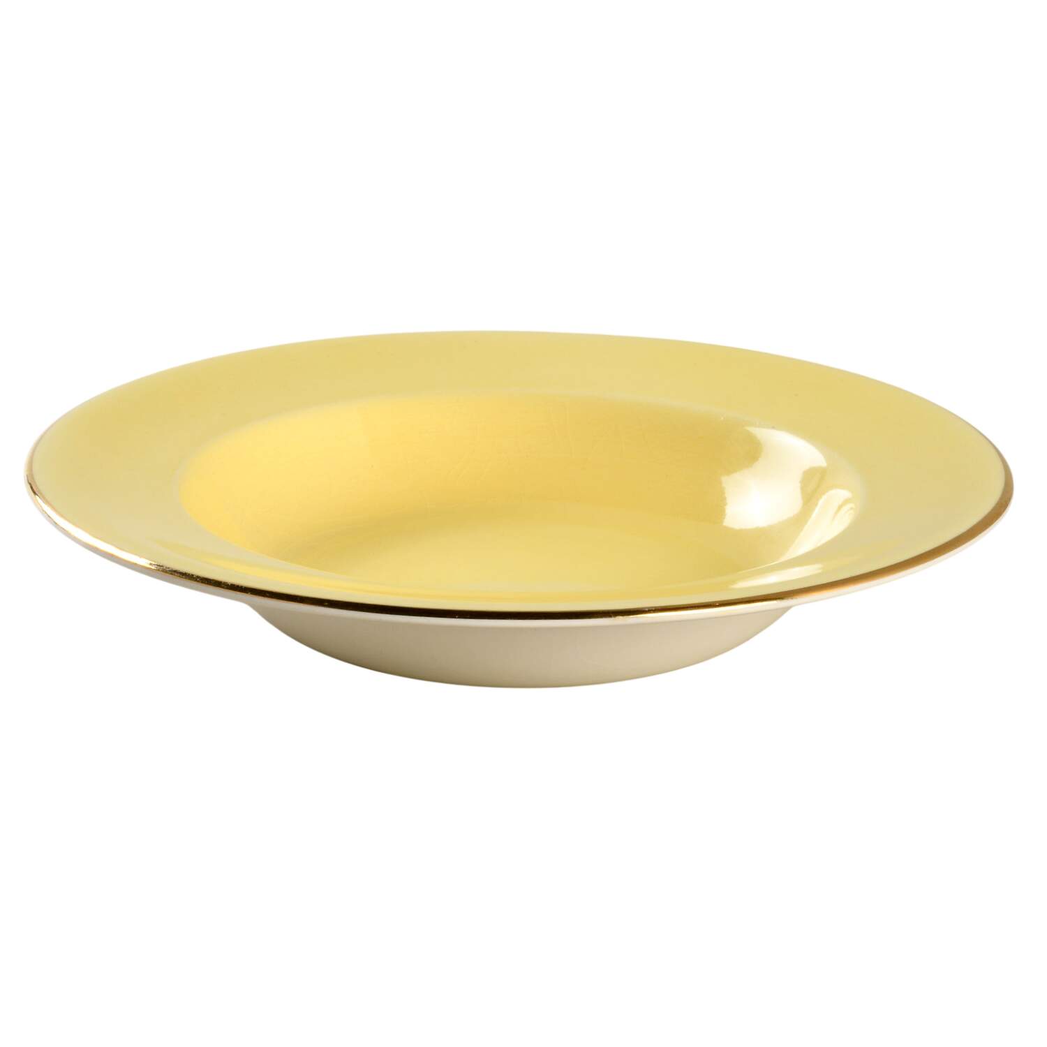 Rosebud Yellow (Yellow Background) Rim Soup Bowl by Royal Winton-1