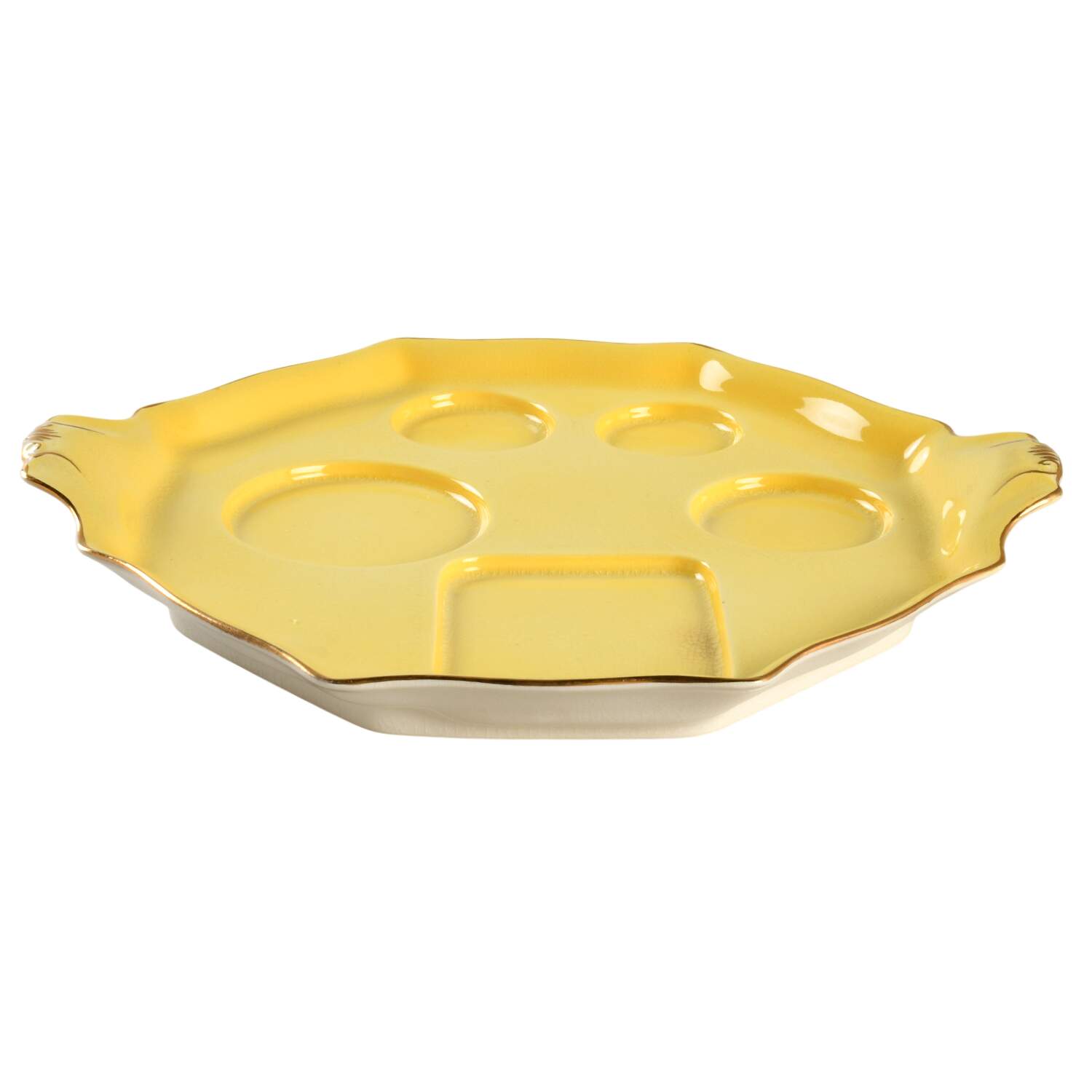 Rosebud Yellow (Yellow Background) 6-Piece Breakfast Set, Tray Only by Royal Winton-1