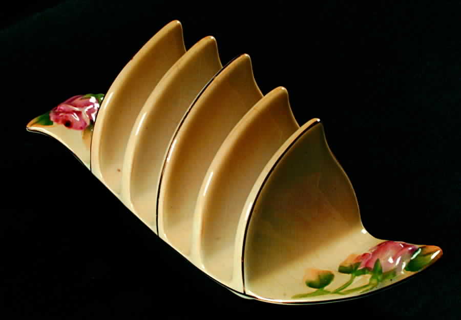Rosebud Yellow (Yellow Background) 4 Slice Toast Server by Royal Winton-1