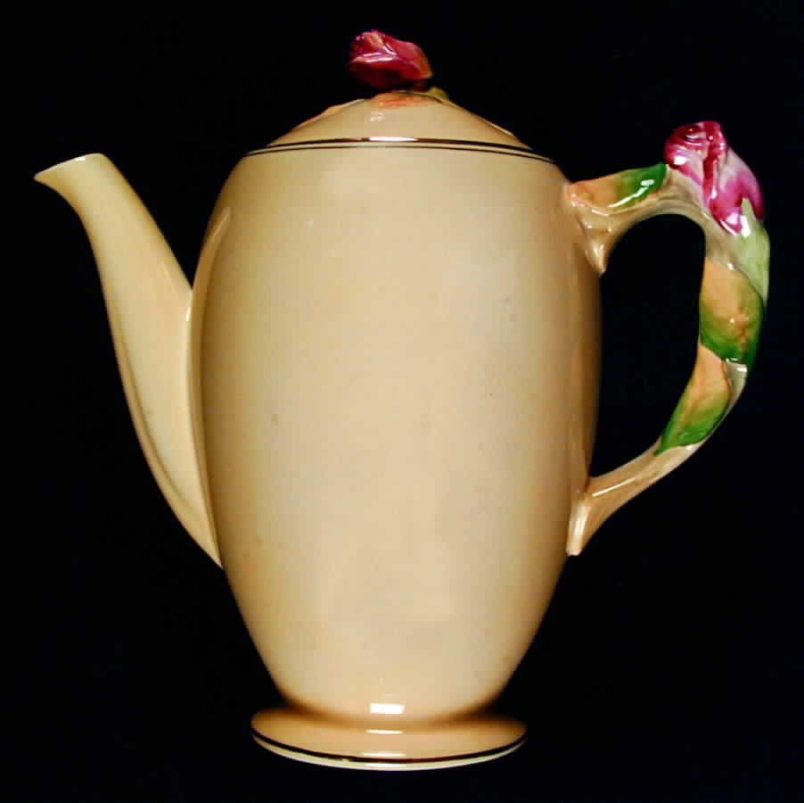 Rosebud Yellow (Yellow Background) Coffee Pot & Lid by Royal Winton-1