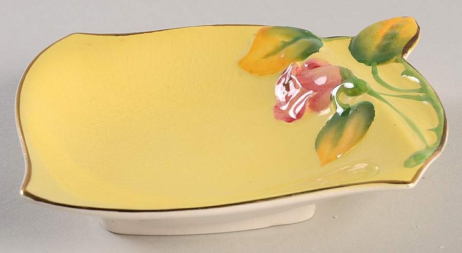 Rosebud Yellow (Yellow Background) Small Ashtray by Royal Winton-1