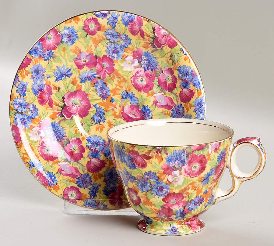 Royalty (Older) Raleigh Footed Cup & Saucer Set by Royal Winton-1