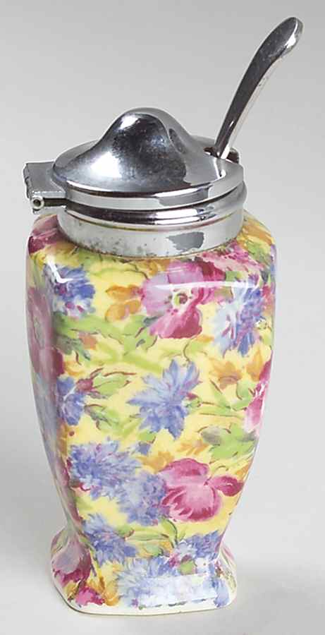 Royalty (Older) Mustard with Attached Metal Lid by Royal Winton-1