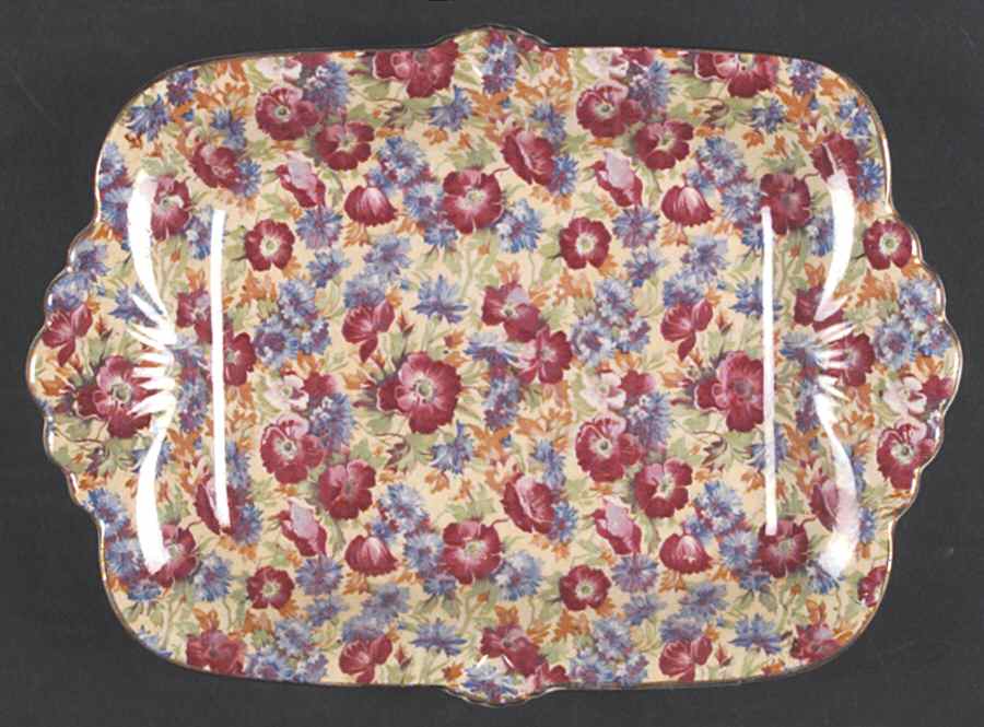 Royalty (Older) Fan Handle Rectangular Tray by Royal Winton-1