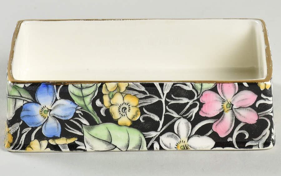 Spring Glory Black Lid for Candy Box by Royal Winton-1