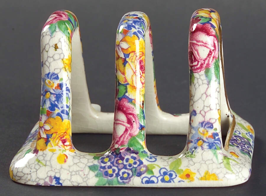 Spring (Rose Floral Chintz) Breakfast Set, 2-Slice Toast Rack Only by Royal Winton-1