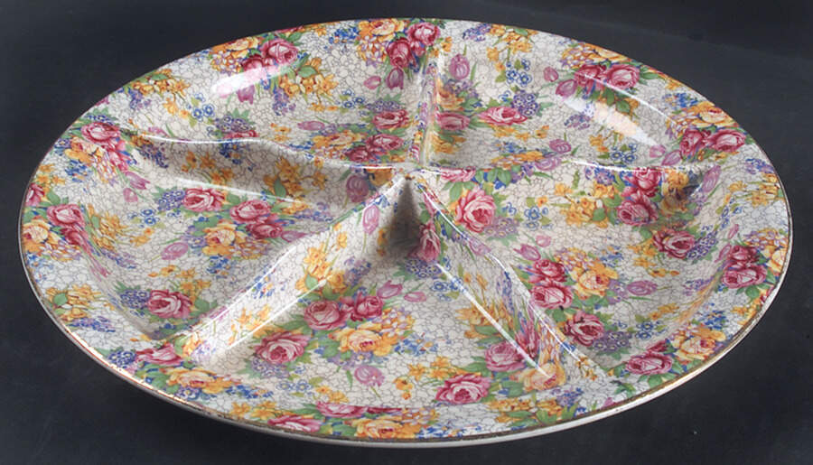 Spring (Rose Floral Chintz) 5-Part Relish by Royal Winton-1