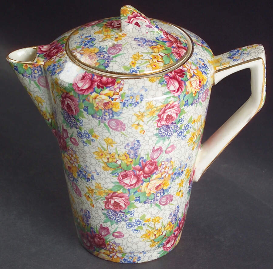 Spring (Rose Floral Chintz) Norman Shape Coffee Pot & Lid by Royal Winton-1