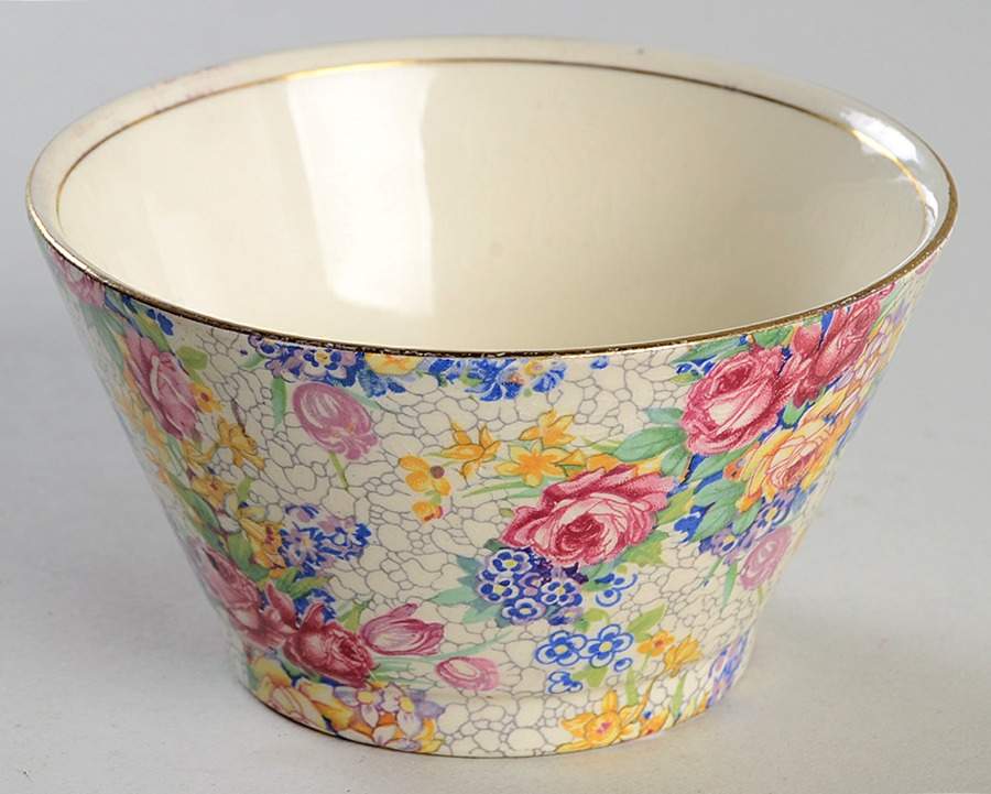 Spring (Rose Floral Chintz) Hastings Shape Open Sugar Bowl by Royal Winton-1