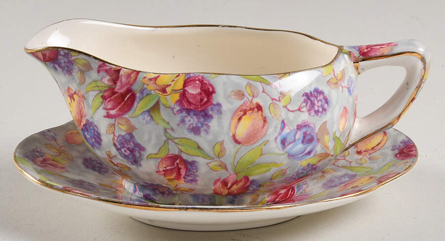 Stratford (Older) Individual Gravy Boat & Plate by Royal Winton-1