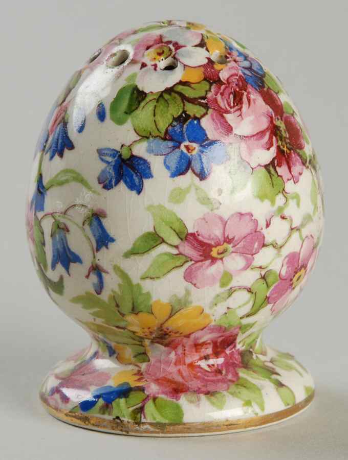 Summertime (Pre 1960, Cream Background, Gold Trim) Clover Leaf Salt Shaker by Royal Winton-1