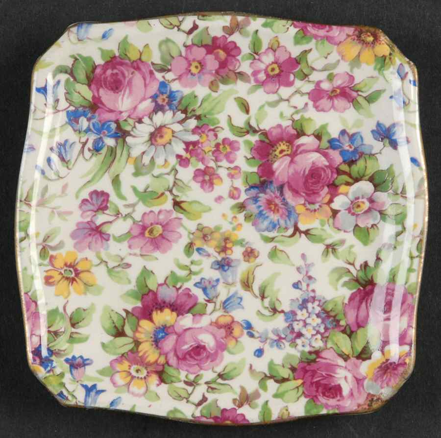 Summertime (Pre 1960, Cream Background, Gold Trim) Underplate for Jam/Jelly by Royal Winton-1