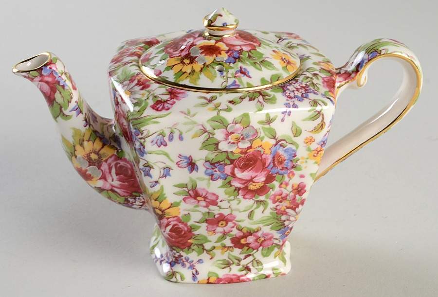 Summertime (Earthenware, Circa 1995) Mini Ascot Teapot & Lid by Royal Winton-1